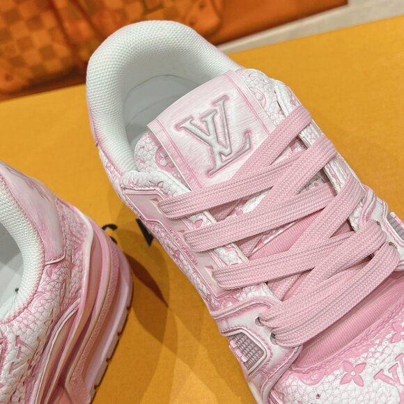 Louis Vuitton Pink And White Low-Top Sneakers - Picture 7 of 9